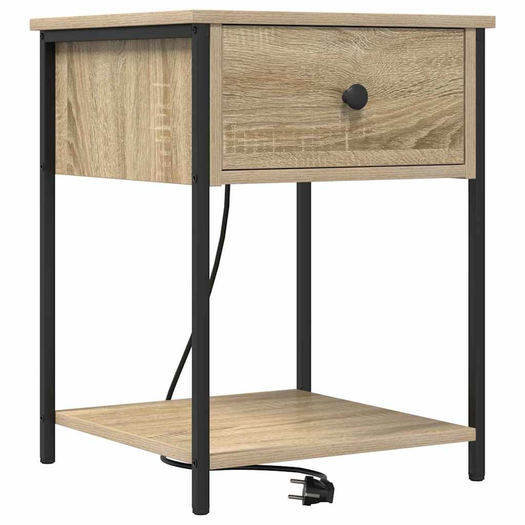 Nattbordskap 2 pcs Sonoma eik 42 x 41 x 56 cm Konstruert tre