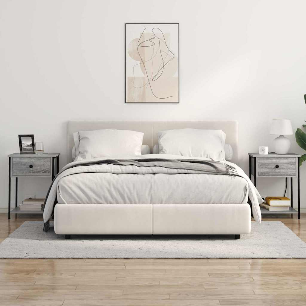 Nattbordskap 2 pcs Grå Sonoma 42 x 41 x 56 cm Konstruert tre