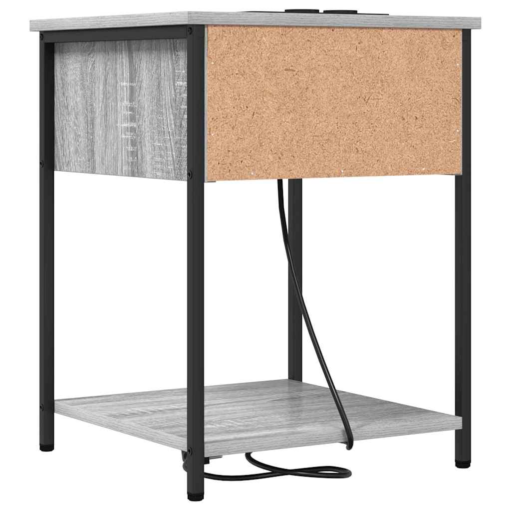 Nattbordskap 2 pcs Grå Sonoma 42 x 41 x 56 cm Konstruert tre