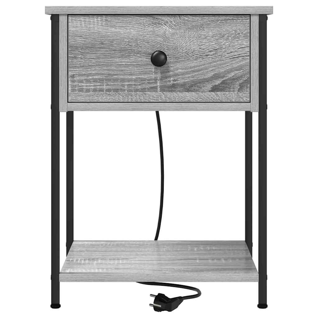 Nattbordskap 2 pcs Grå Sonoma 42 x 41 x 56 cm Konstruert tre