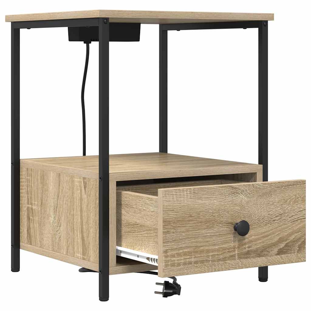 Nattbordskap 2 pcs Sonoma eik 42 x 41 x 56 cm Konstruert tre