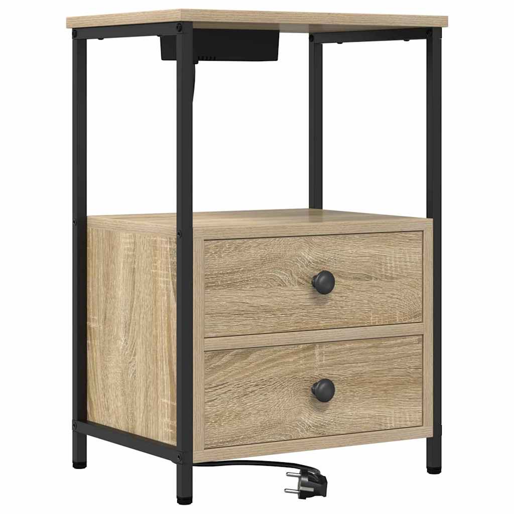 Nattbordskap 2 pcs Sonoma eik 40 x 31 x 60 cm Konstruert tre