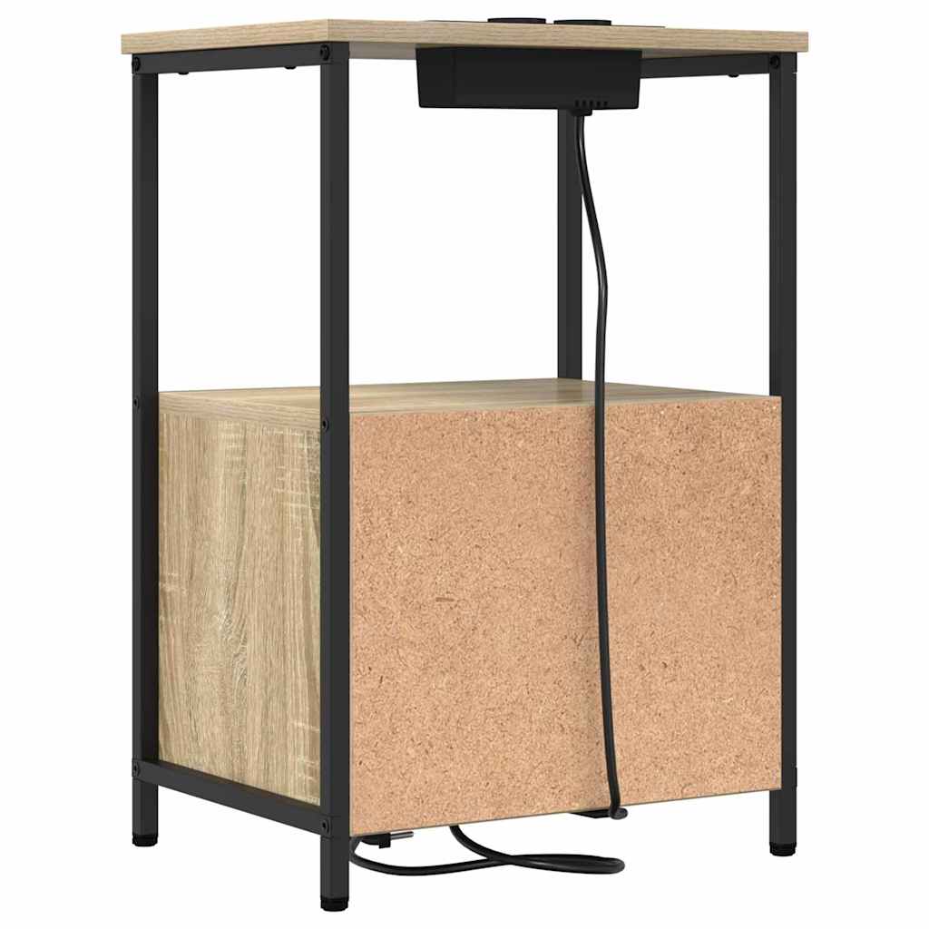 Nattbordskap 2 pcs Sonoma eik 40 x 31 x 60 cm Konstruert tre