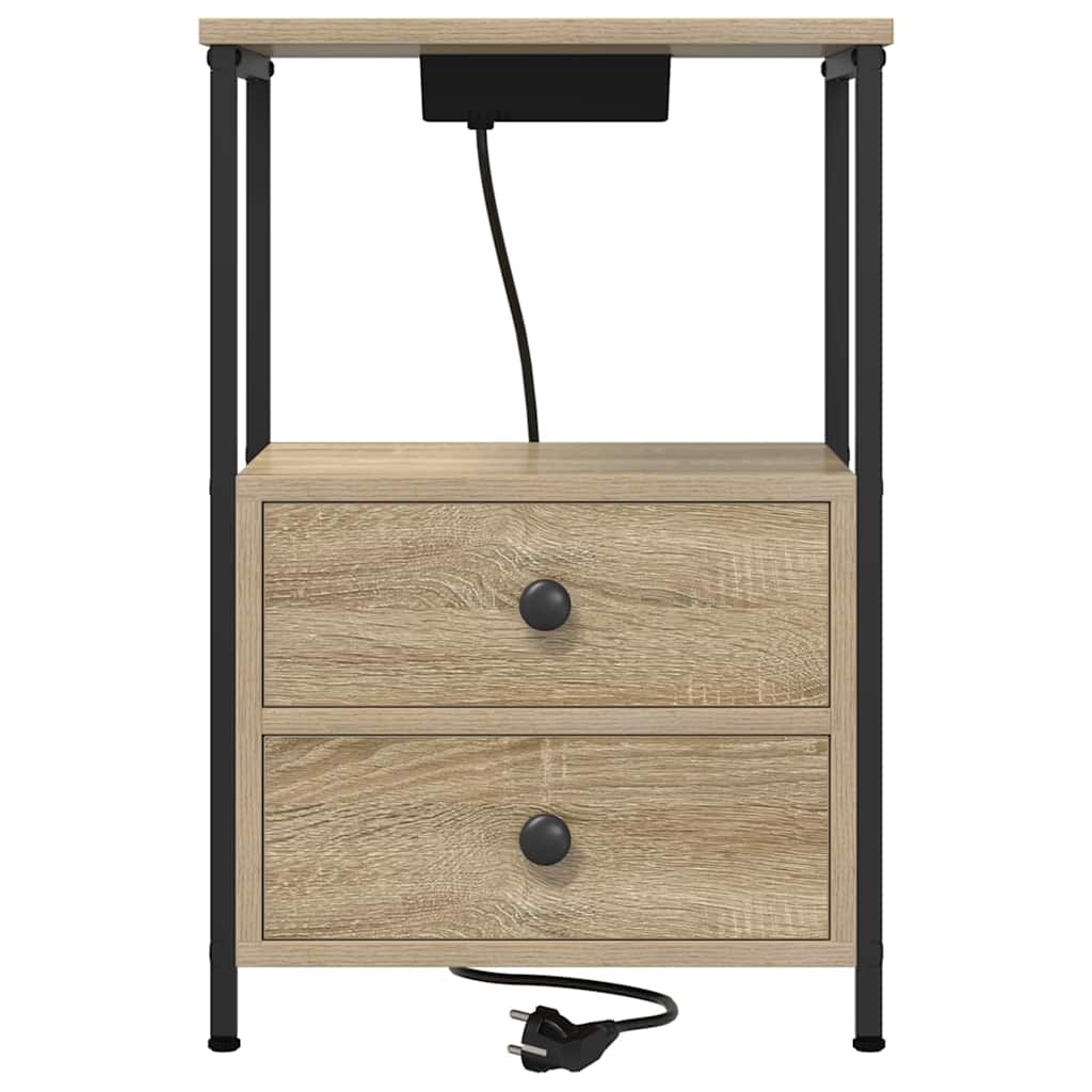 Nattbordskap 2 pcs Sonoma eik 40 x 31 x 60 cm Konstruert tre