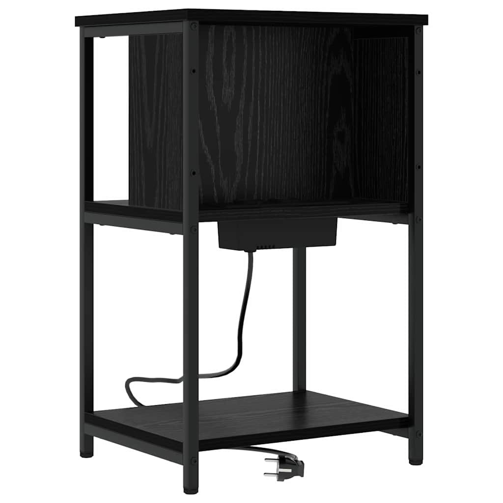 Nattbordskap Svart Eik 38 x 31 x 61 cm Konstruert tre