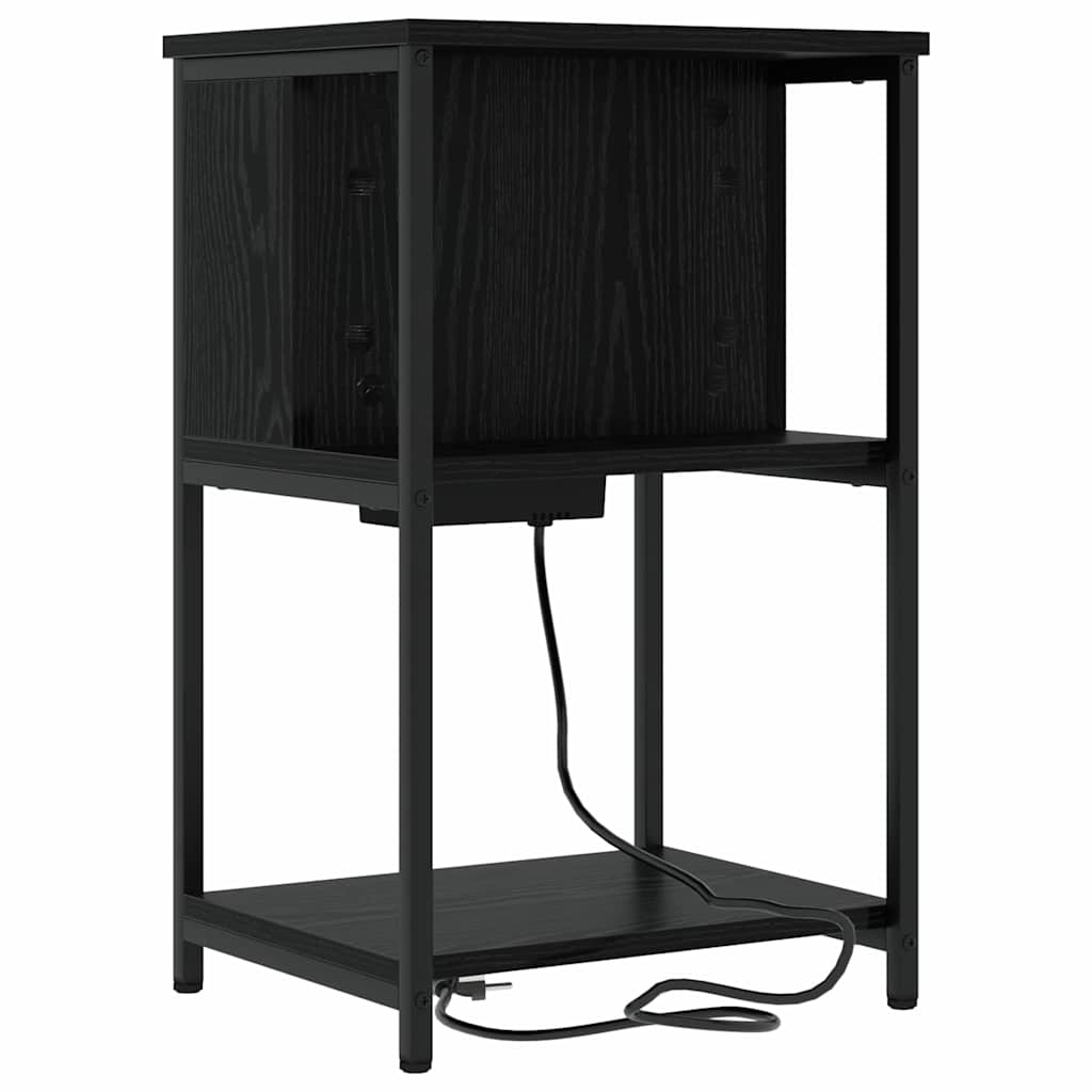 Nattbordskap Svart Eik 38 x 31 x 61 cm Konstruert tre