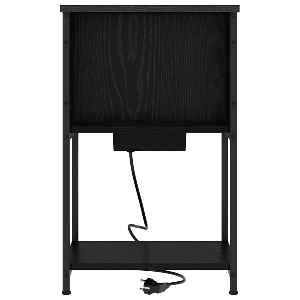 Nattbordskap 2 pcs Svart Eik 38 x 31 x 61 cm Konstruert tre
