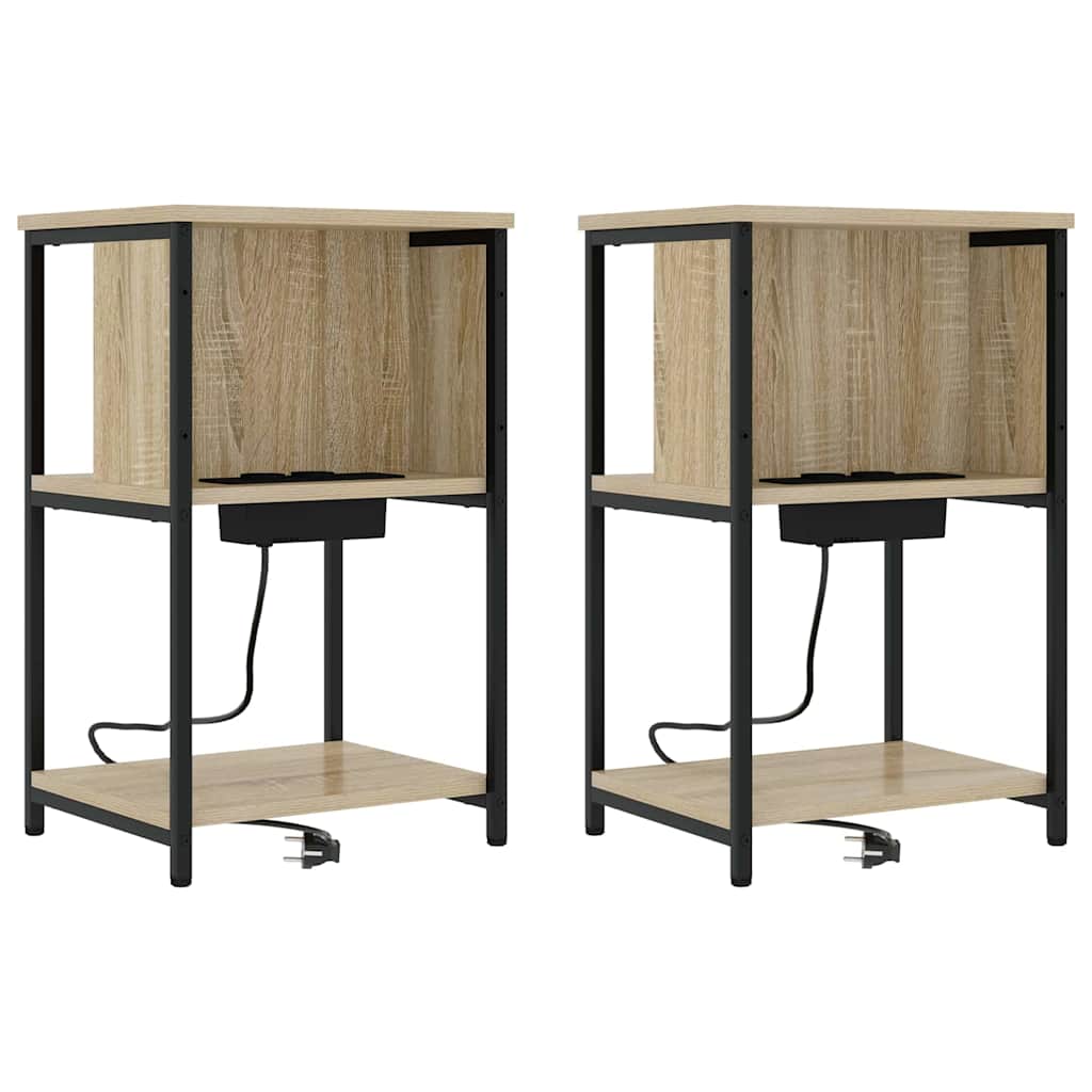 Nattbordskap 2 pcs Sonoma eik 38 x 31 x 61 cm Konstruert tre