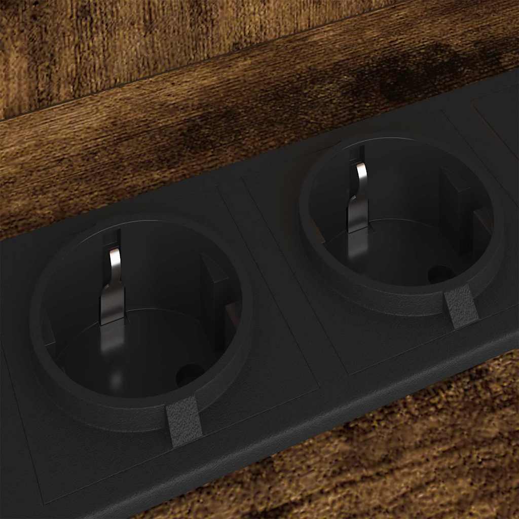 Nattbordskap 2 pcs Røkt eik 38 x 31 x 61 cm Konstruert tre