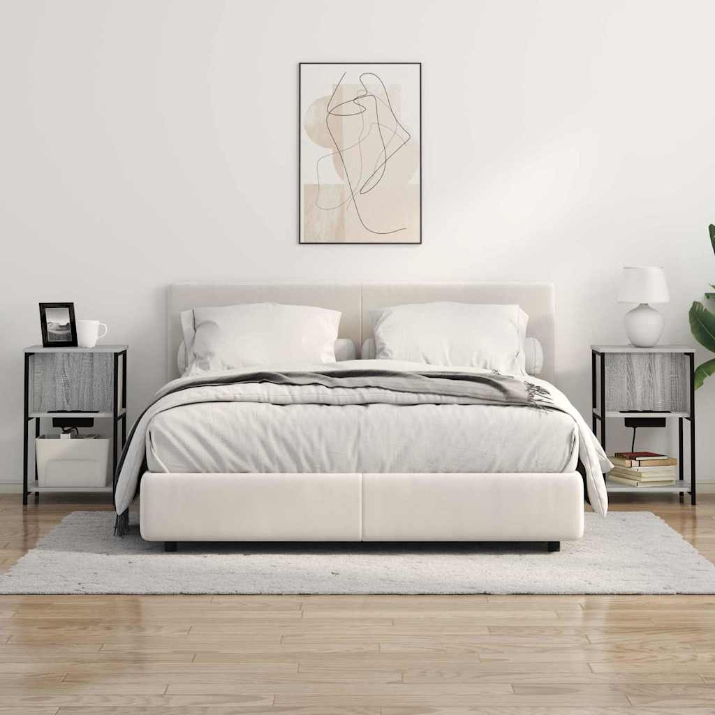 Nattbordskap Grå sonoma 38 x 31 x 61 cm Konstruert tre