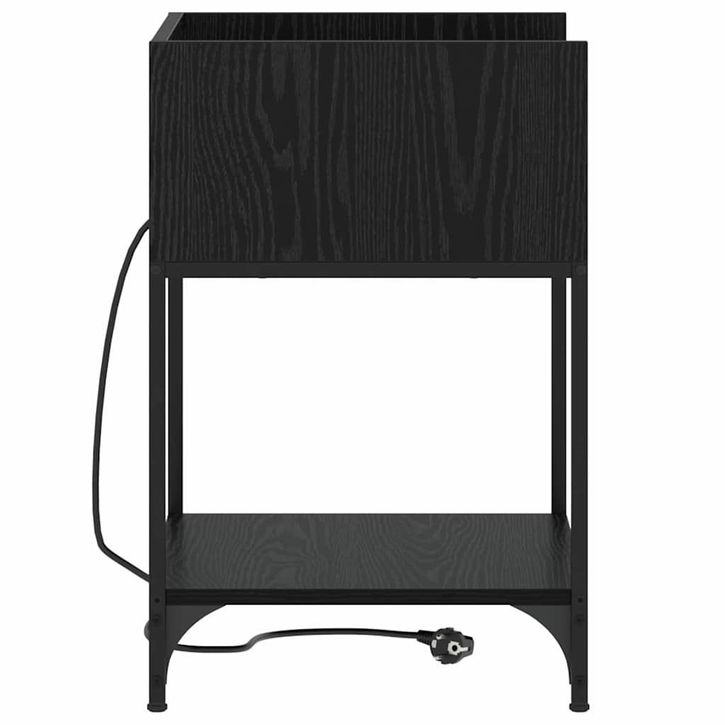 Nattbordskap 2 pcs Svart Eik 40 x 40 x 61 cm Konstruert tre