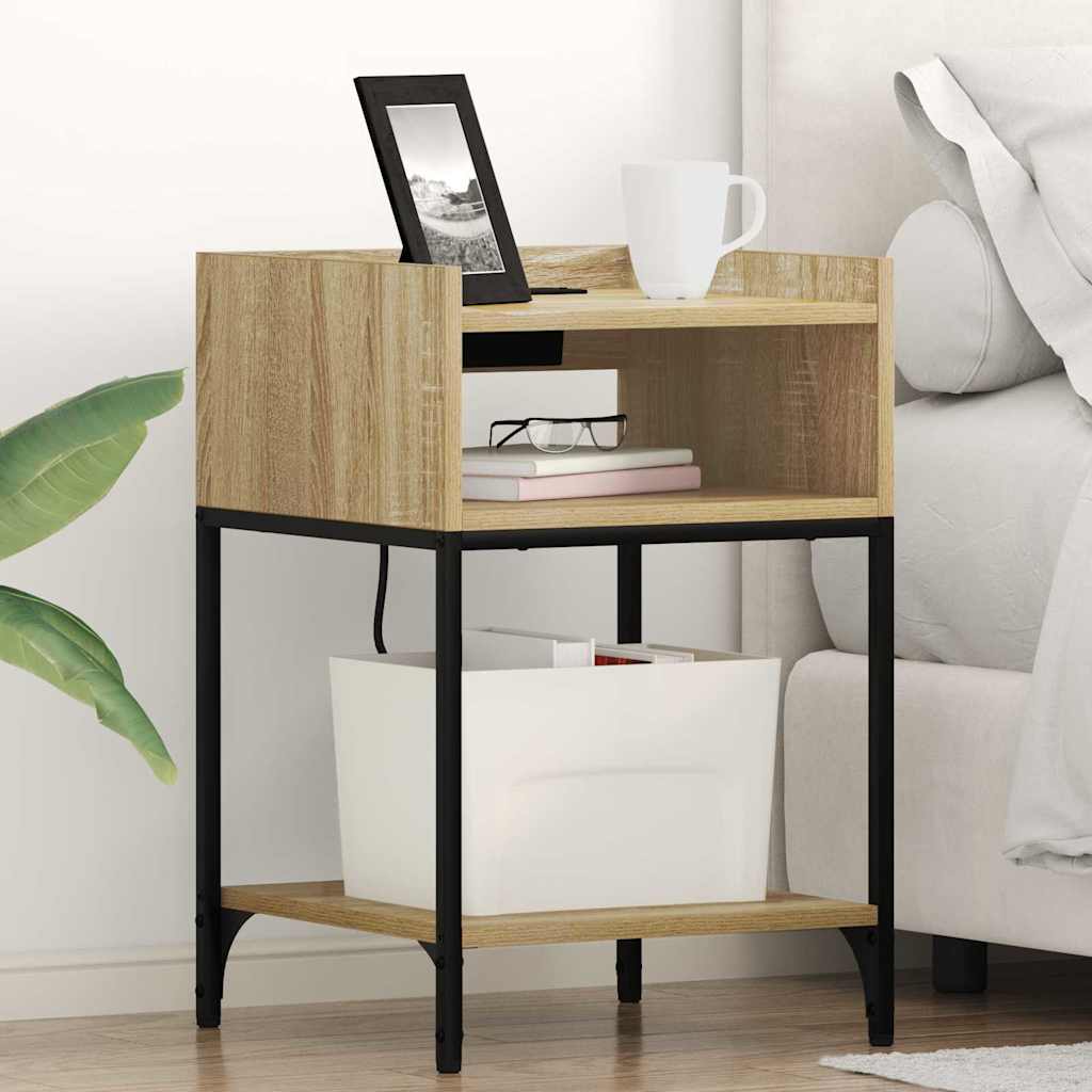 Nattbordskap 2 pcs Sonoma eik 40 x 40 x 61 cm Konstruert tre