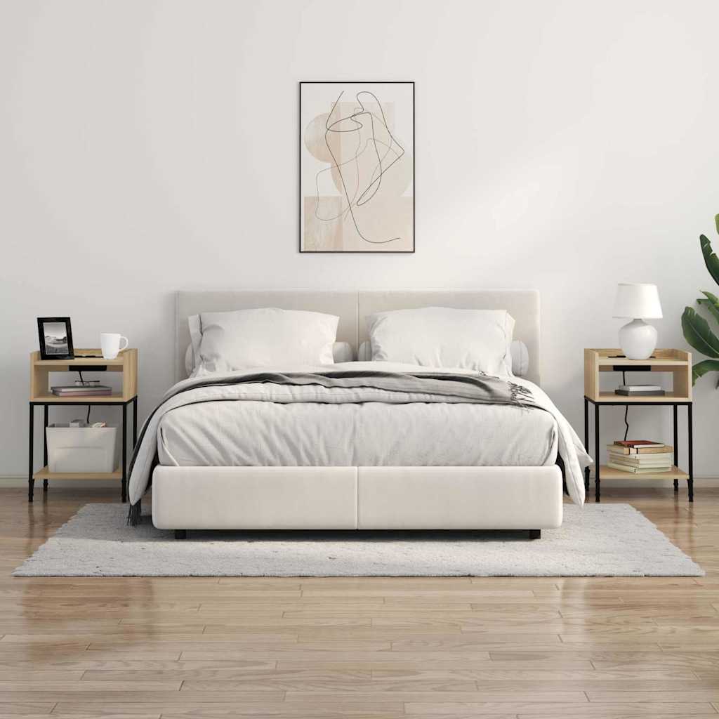Nattbordskap 2 pcs Sonoma eik 40 x 40 x 61 cm Konstruert tre
