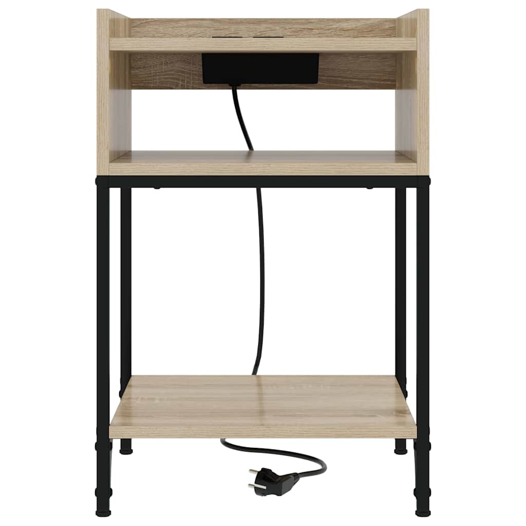 Nattbordskap 2 pcs Sonoma eik 40 x 40 x 61 cm Konstruert tre