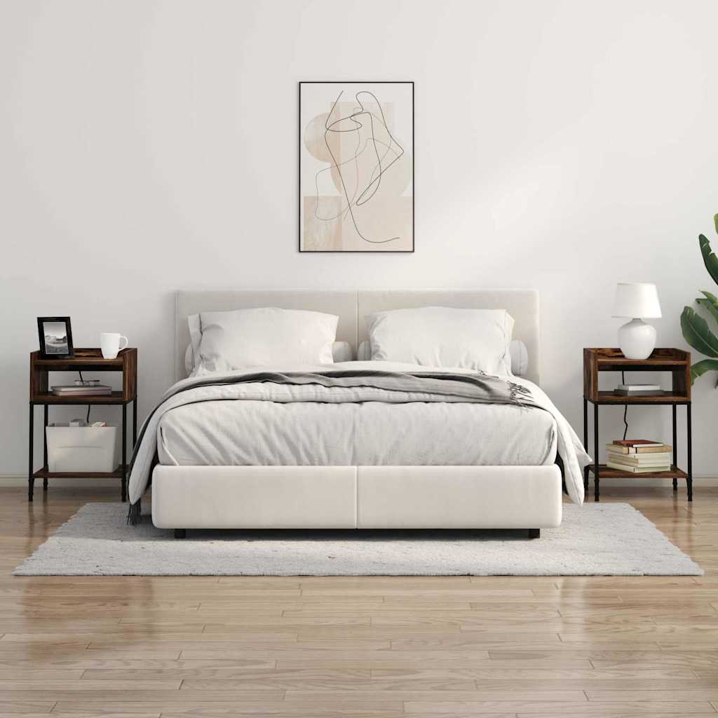 Nattbord 2 pcs Røkt eik 40 x 40 x 61 cm Konstruert tre