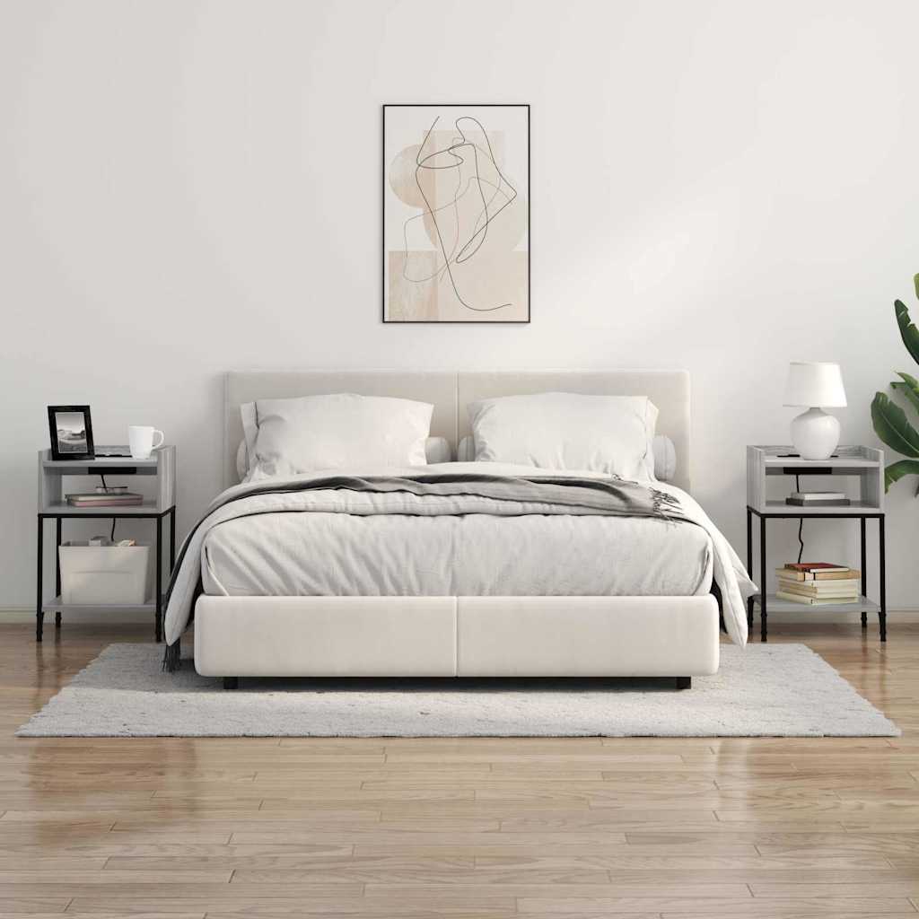 Nattbordskap 2 pcs Grå Sonoma 40 x 40 x 61 cm Konstruert tre
