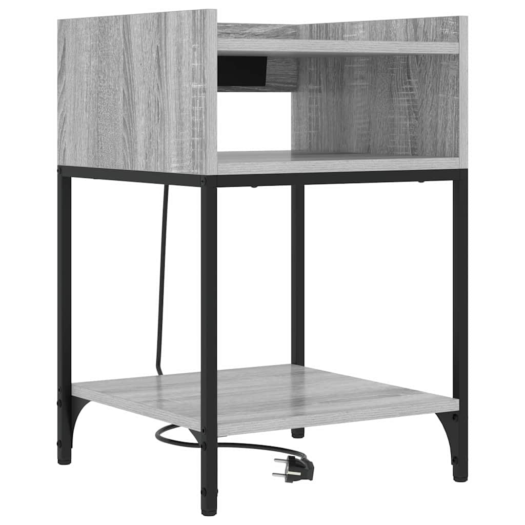 Nattbordskap 2 pcs Grå Sonoma 40 x 40 x 61 cm Konstruert tre