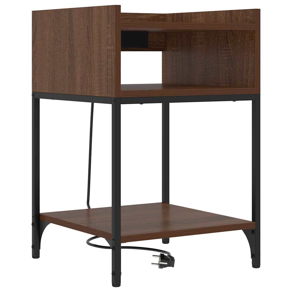 Nattbordskap 2 pcs Brun Eik 40 x 40 x 61 cm Konstruert tre vidaXL