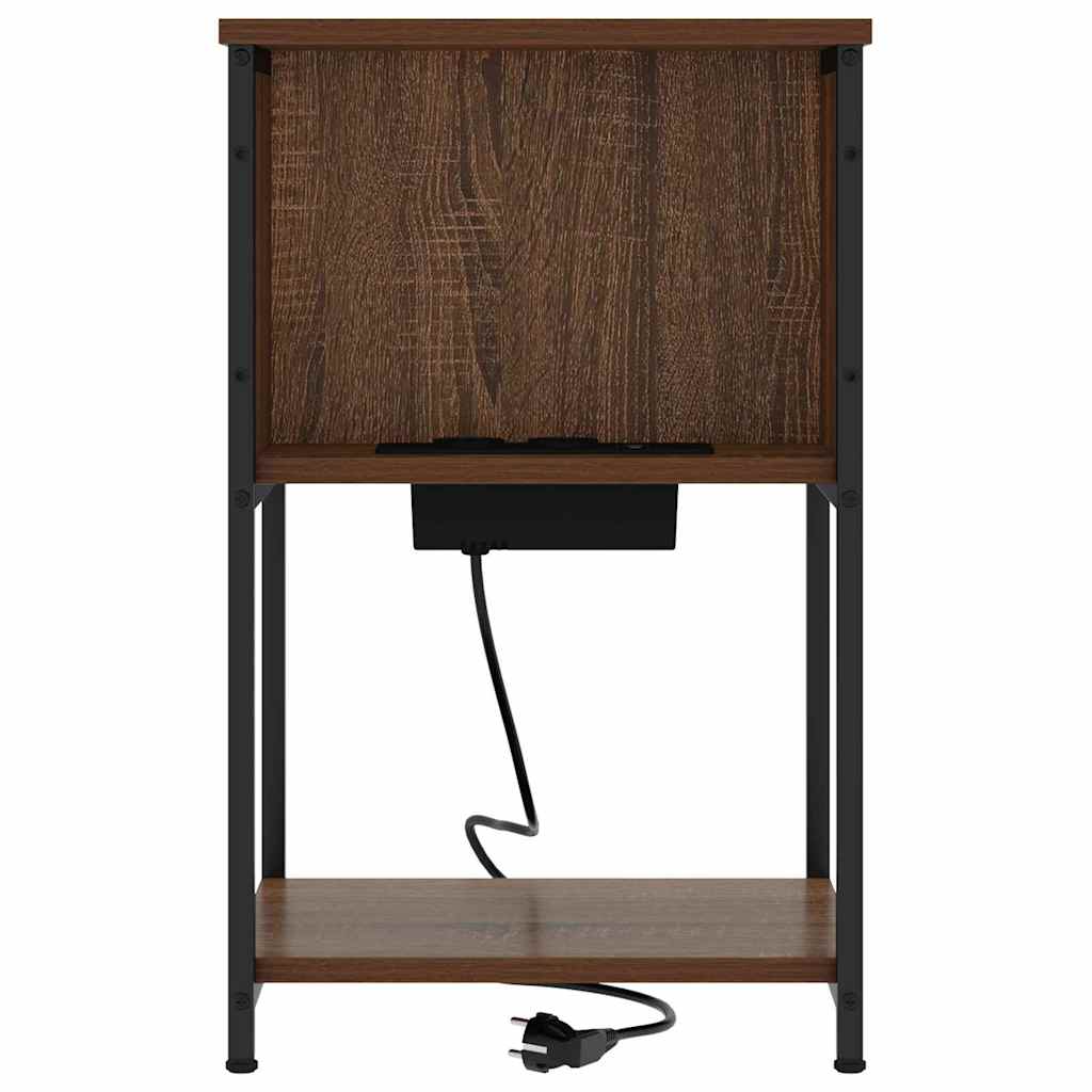 Nattbordskap 2 pcs Brun Eik 40 x 40 x 61 cm Konstruert tre vidaXL