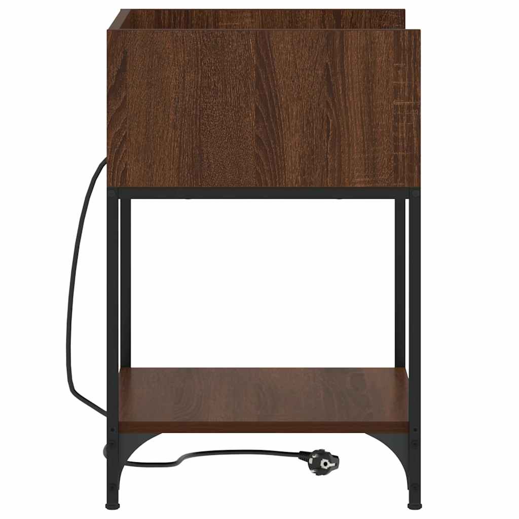 Nattbordskap 2 pcs Brun Eik 40 x 40 x 61 cm Konstruert tre vidaXL