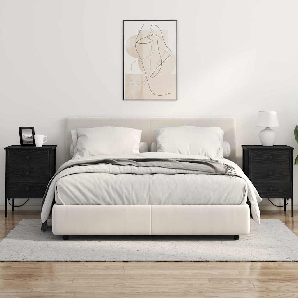 Nattbordskap 2 pcs Svart eik 42 x 41 x 61 cm Konstruert tre