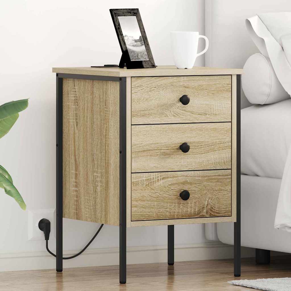Nattbordskap 2 pcs Sonoma eik 42 x 41 x 61 cm Konstruert tre
