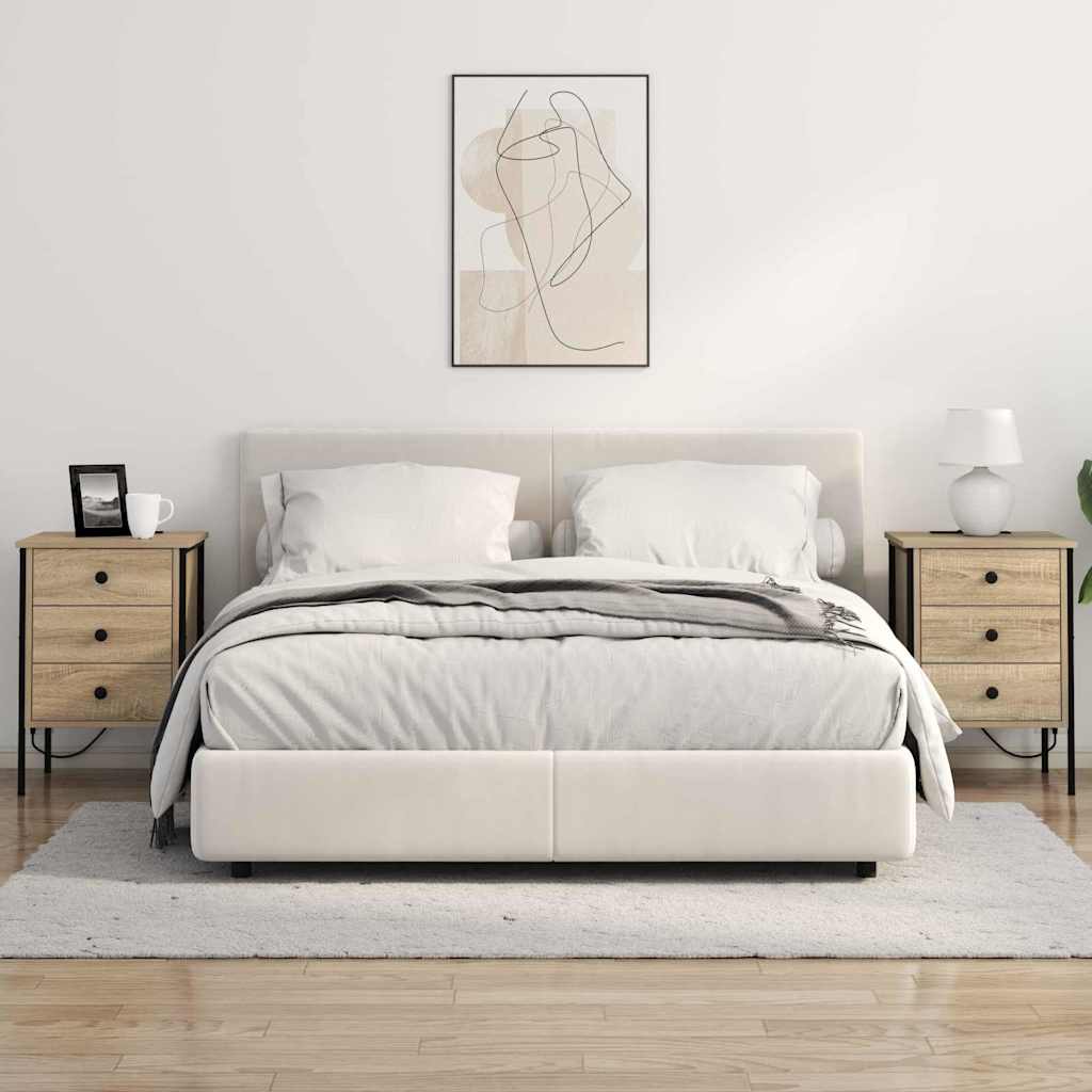 Nattbordskap 2 pcs Sonoma eik 42 x 41 x 61 cm Konstruert tre
