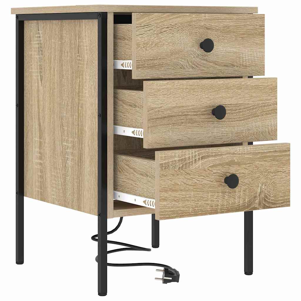 Nattbordskap 2 pcs Sonoma eik 42 x 41 x 61 cm Konstruert tre
