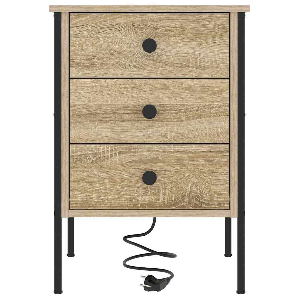 Nattbordskap 2 pcs Sonoma eik 42 x 41 x 61 cm Konstruert tre