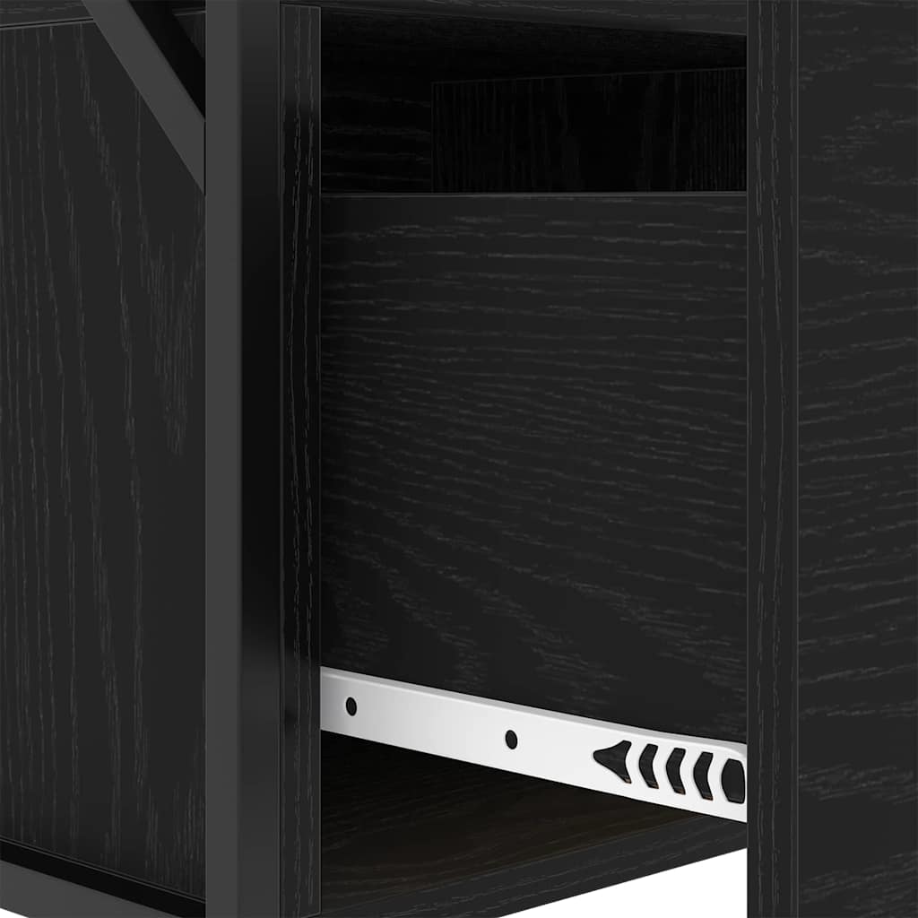 Nattbordskap 2 pcs Svart eik 40 x 31 x 60 cm Konstruert tre