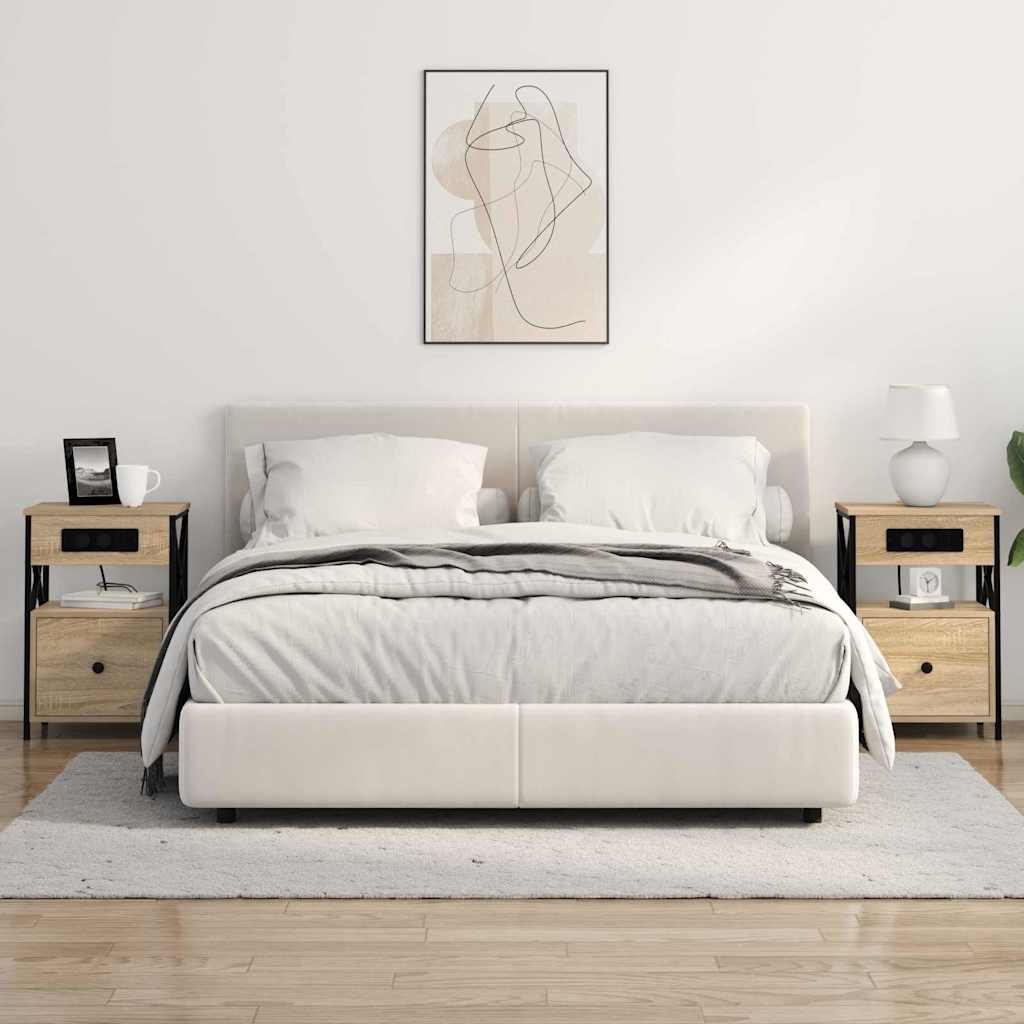 Nattbordskap 2 pcs Sonoma eik 40 x 31 x 60 cm Konstruert tre