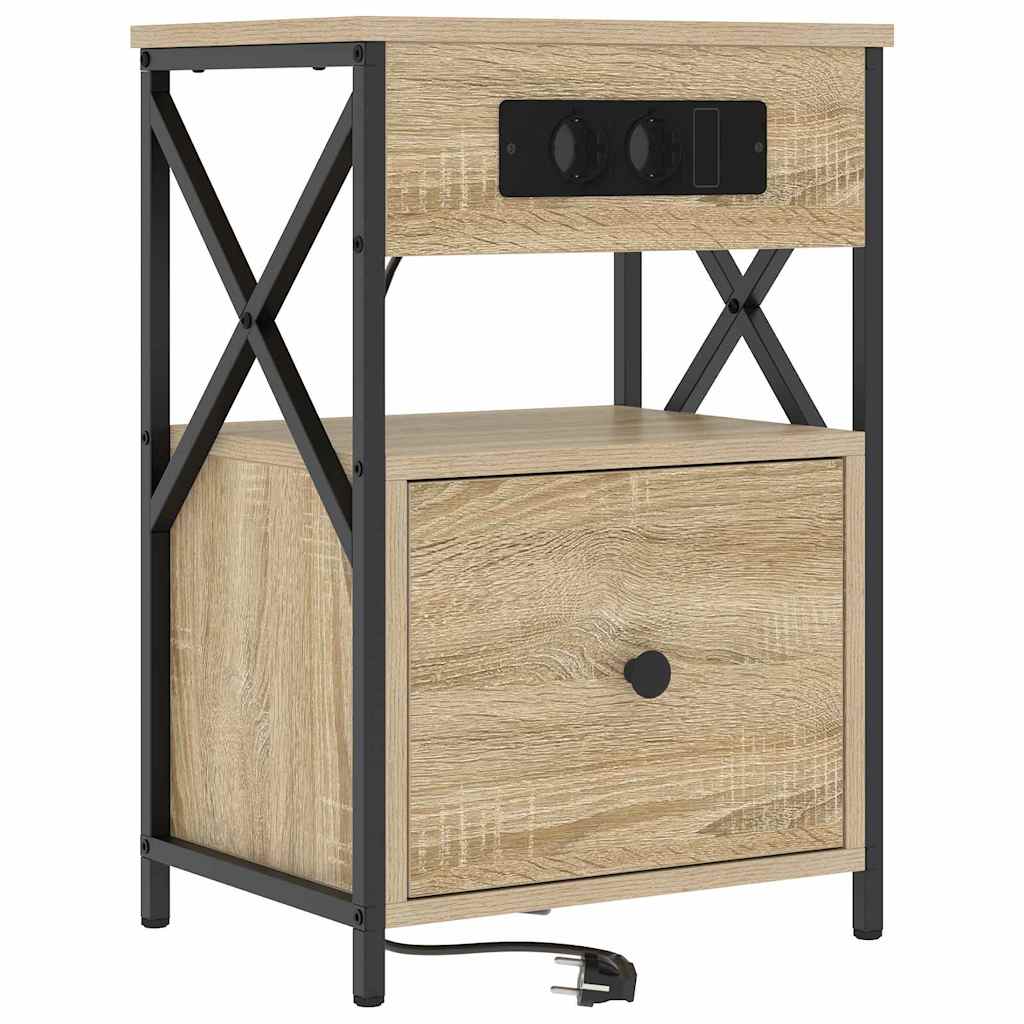 Nattbordskap 2 pcs Sonoma eik 40 x 31 x 60 cm Konstruert tre