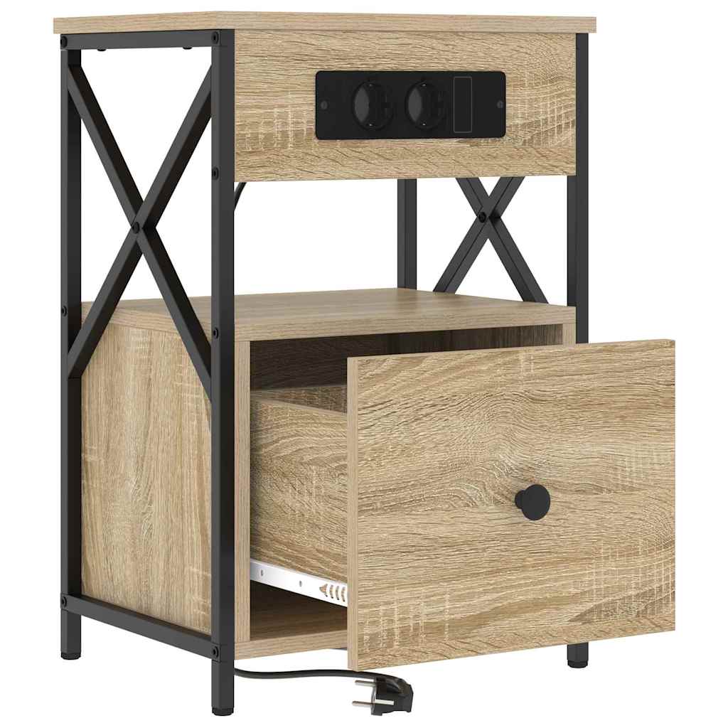 Nattbordskap 2 pcs Sonoma eik 40 x 31 x 60 cm Konstruert tre