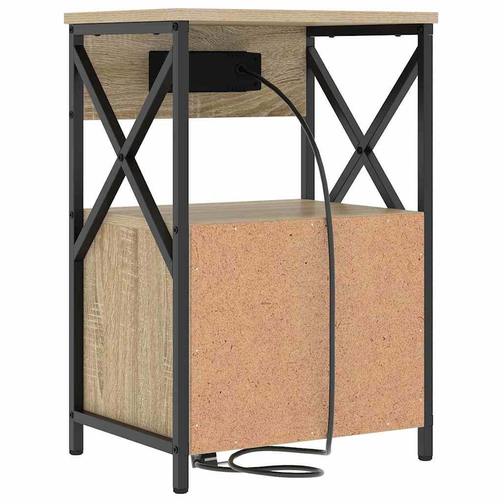 Nattbordskap 2 pcs Sonoma eik 40 x 31 x 60 cm Konstruert tre