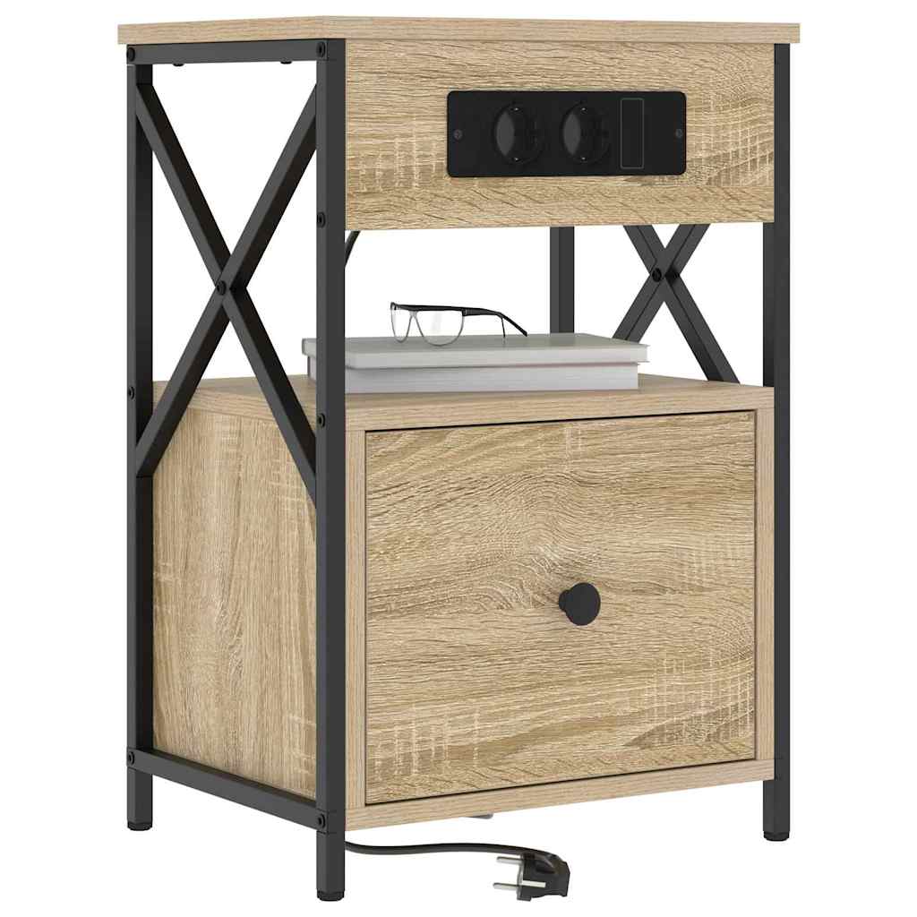 Nattbordskap 2 pcs Sonoma eik 40 x 31 x 60 cm Konstruert tre