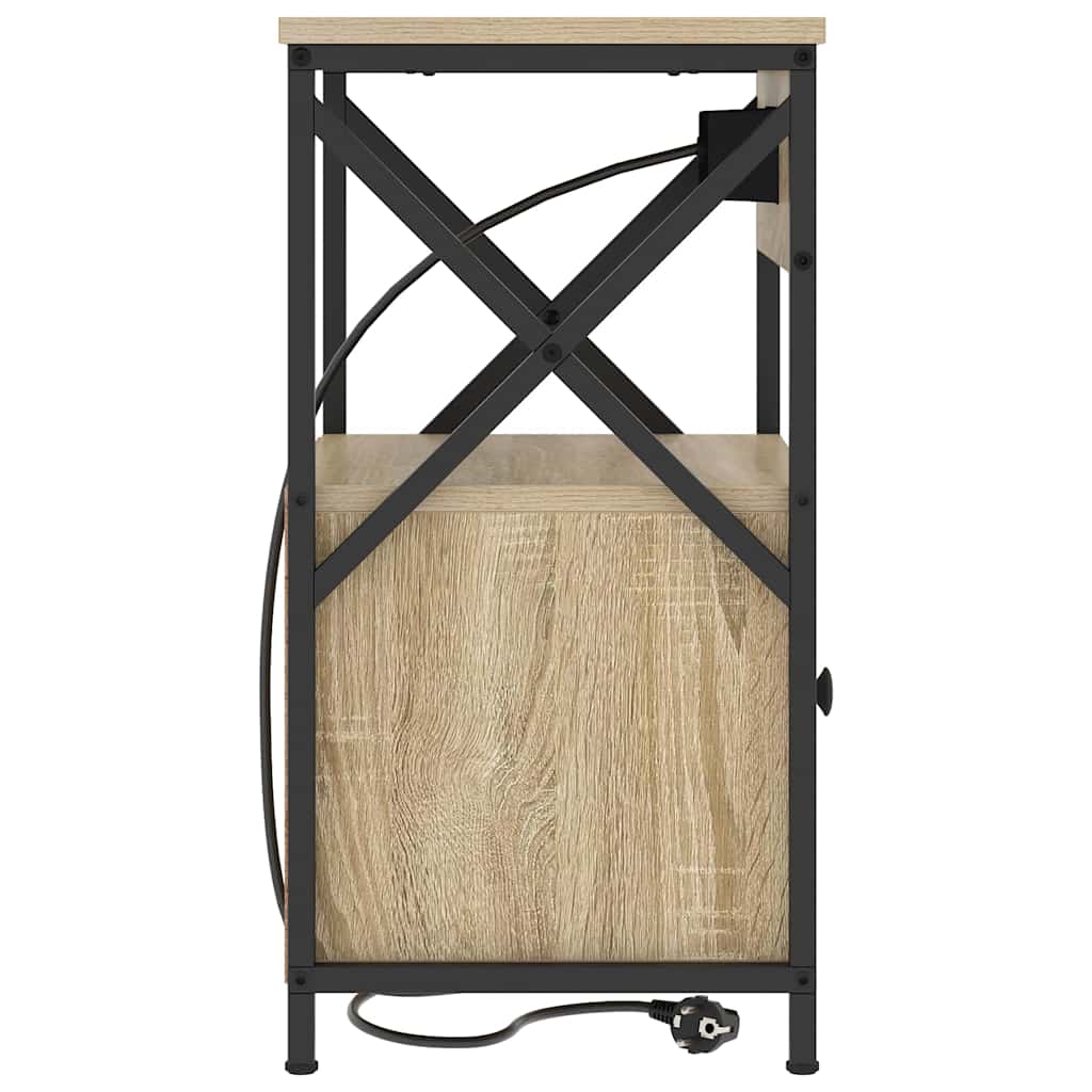 Nattbordskap 2 pcs Sonoma eik 40 x 31 x 60 cm Konstruert tre