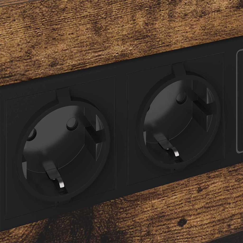 Nattbordskap 2 pcs Røkt eik 40 x 31 x 60 cm Konstruert tre