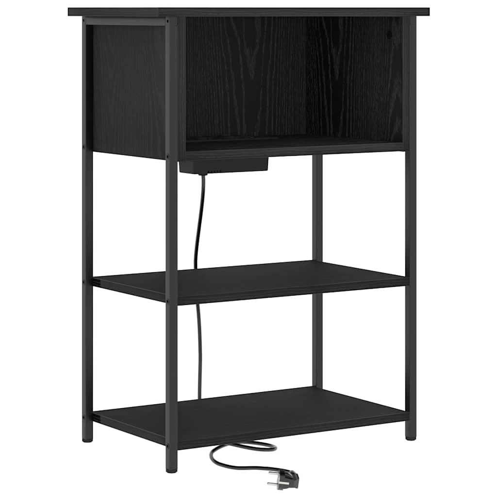 Nattbordskap Svart Eik 55 x 31 x 76 cm Konstruert tre