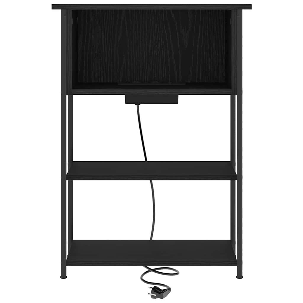 Nattbordskap Svart Eik 55 x 31 x 76 cm Konstruert tre