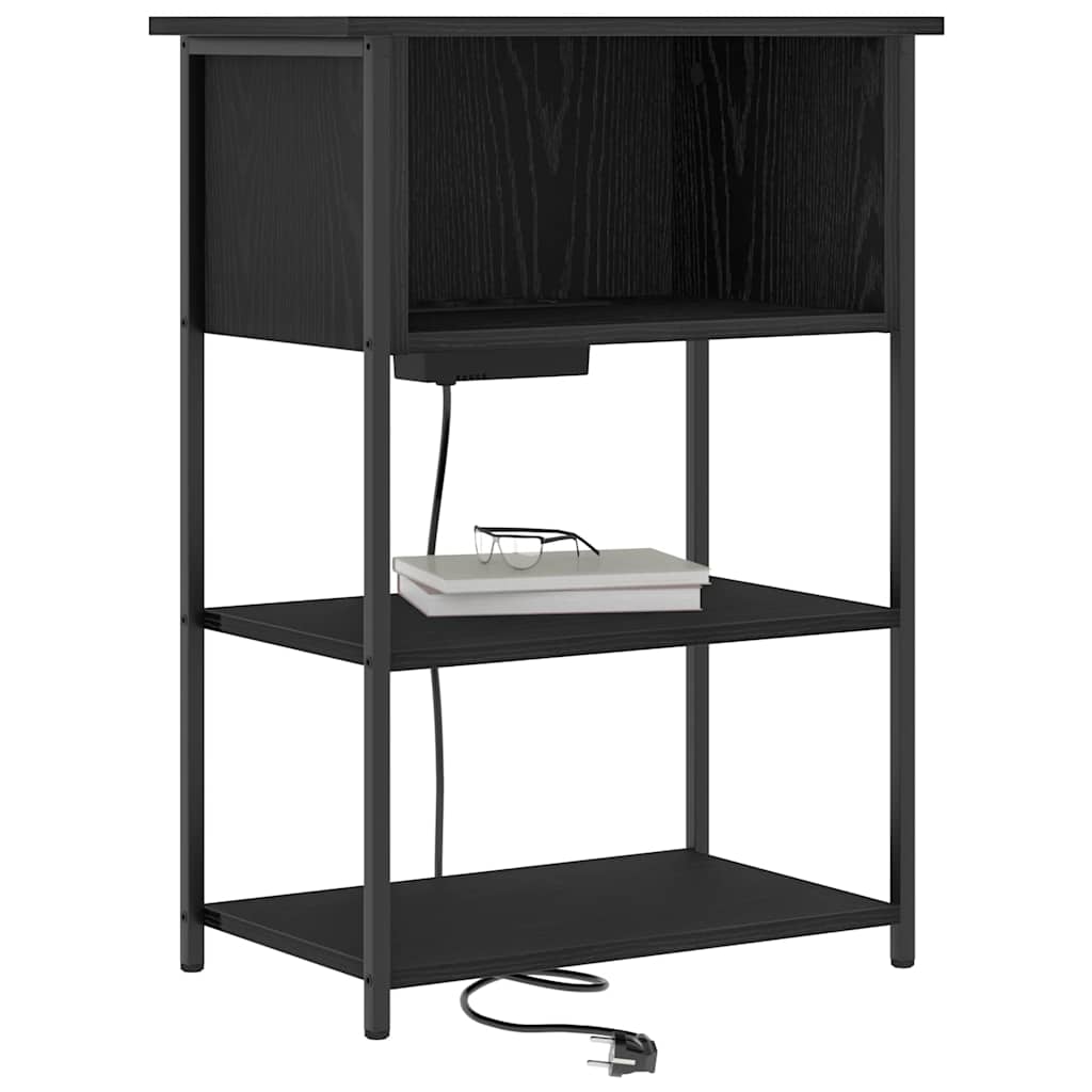 Nattbordskap Svart Eik 55 x 31 x 76 cm Konstruert tre