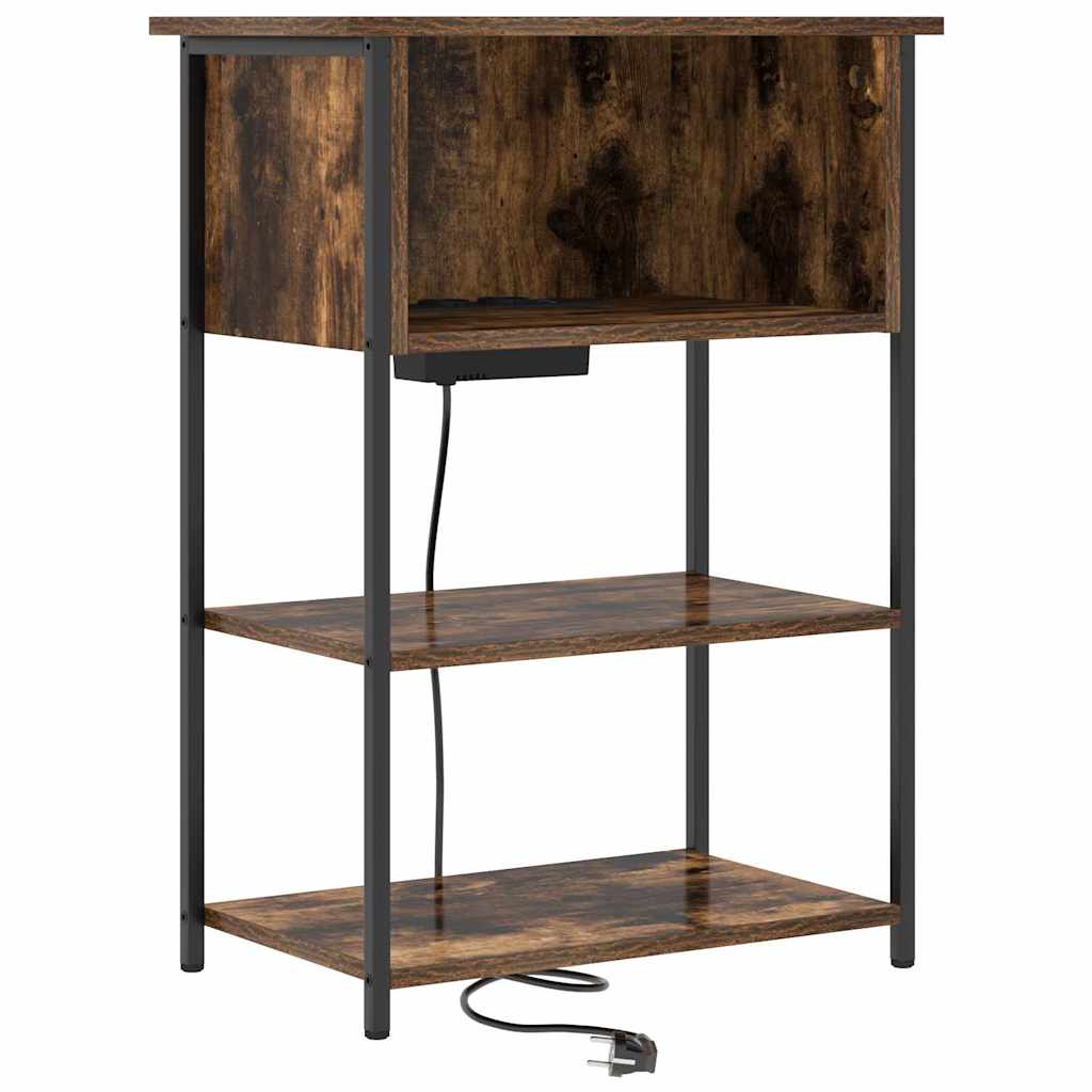 Nattbordskap Røkt eik 55 x 31 x 76 cm Konstruert tre