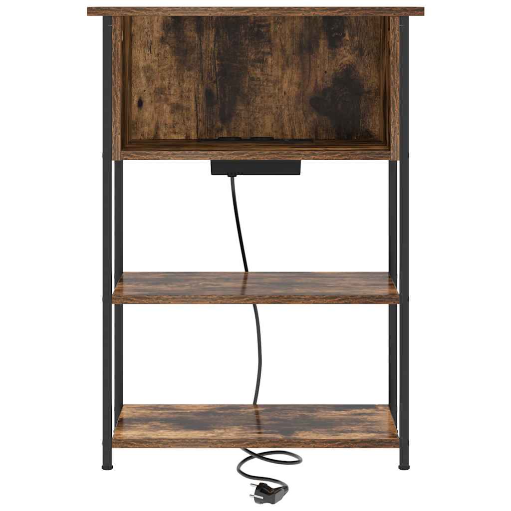 Nattbordskap Røkt eik 55 x 31 x 76 cm Konstruert tre