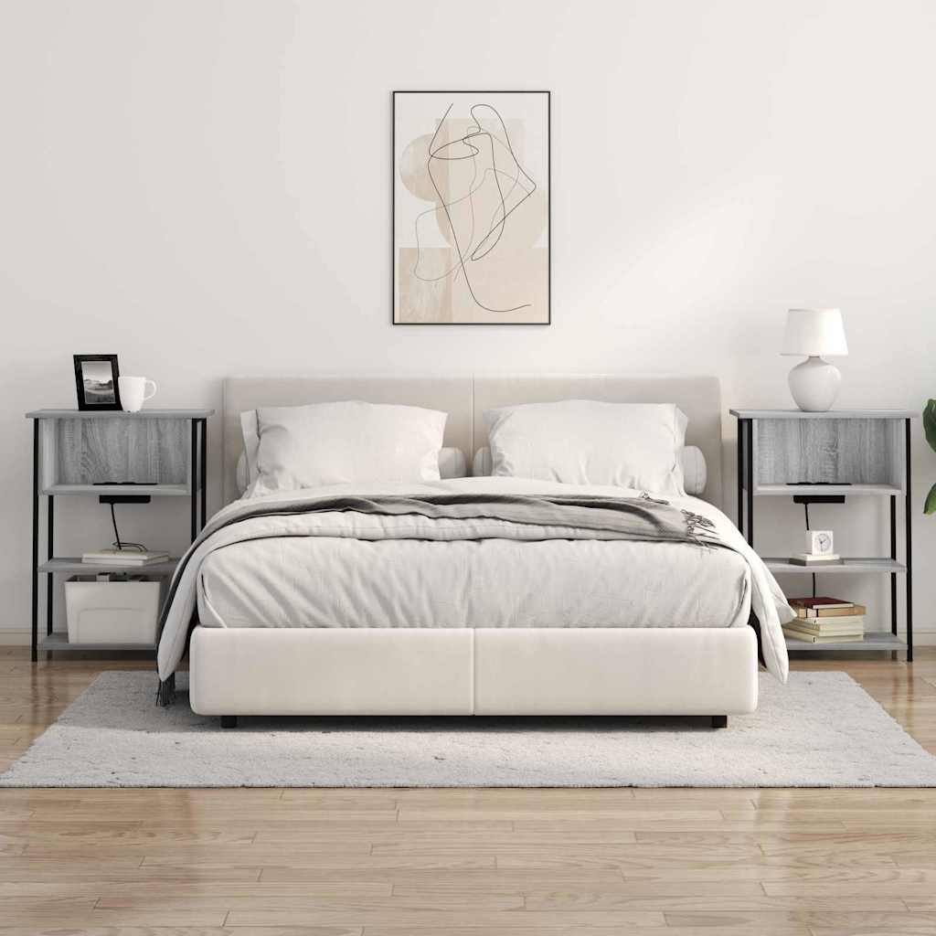 Nattbordskap Grå sonoma 55 x 31 x 76 cm Konstruert tre