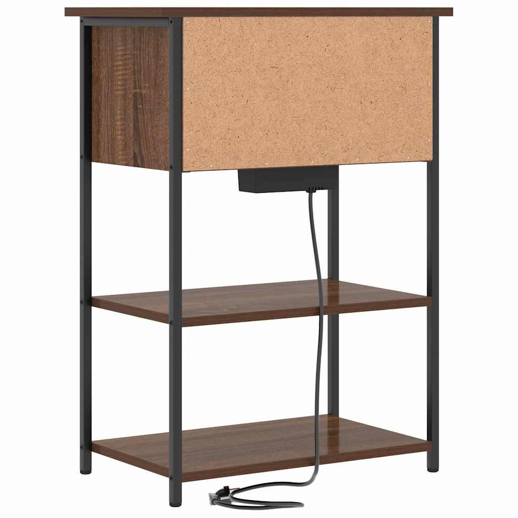Nattbordskap Brun Eik 55 x 31 x 76 cm Konstruert tre