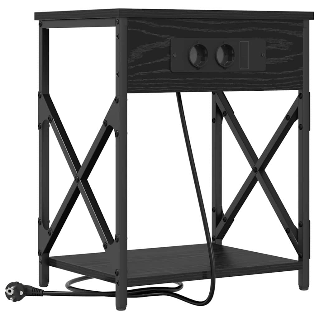 Nattbordskap 2 pcs Svart Eik 41 x 31 x 51 cm Konstruert tre