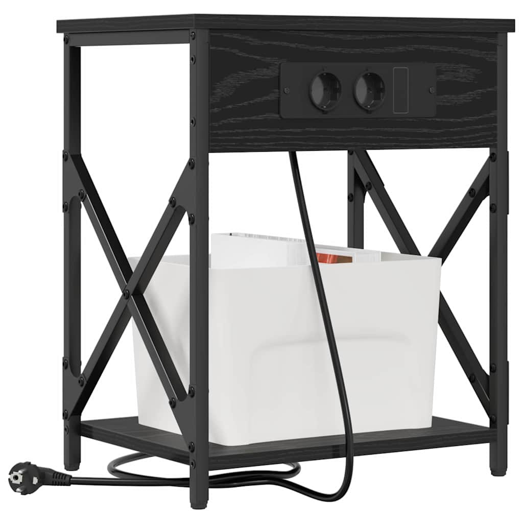 Nattbordskap 2 pcs Svart Eik 41 x 31 x 51 cm Konstruert tre
