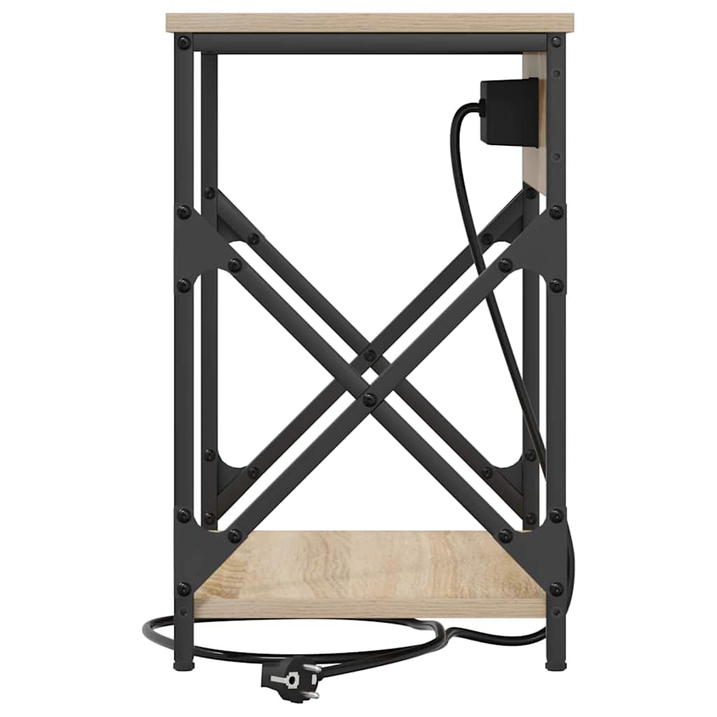 Nattbord med ladestasjon Sonoma eik 41 x 31 x 51 cm