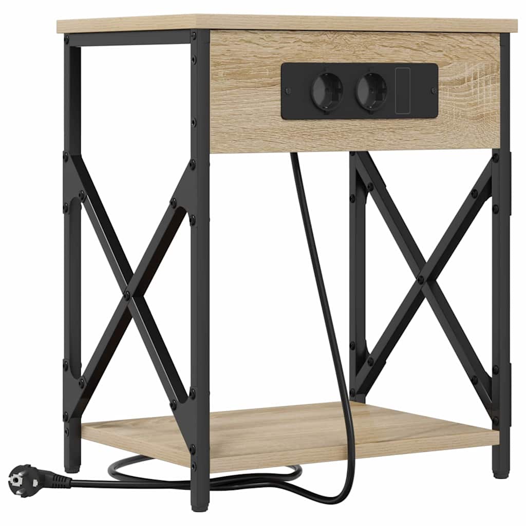 Nattbordskap 2 pcs Sonoma eik 41 x 31 x 51 cm Konstruert tre