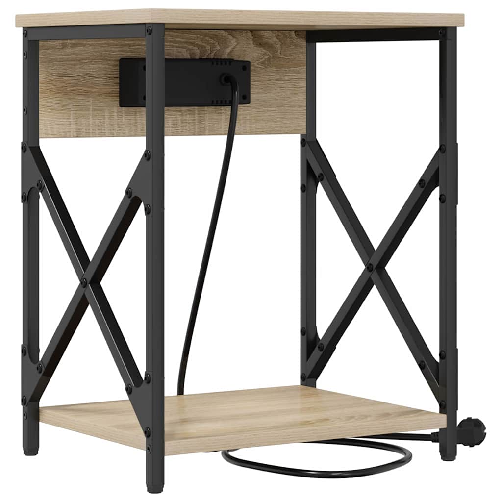 Nattbordskap 2 pcs Sonoma eik 41 x 31 x 51 cm Konstruert tre