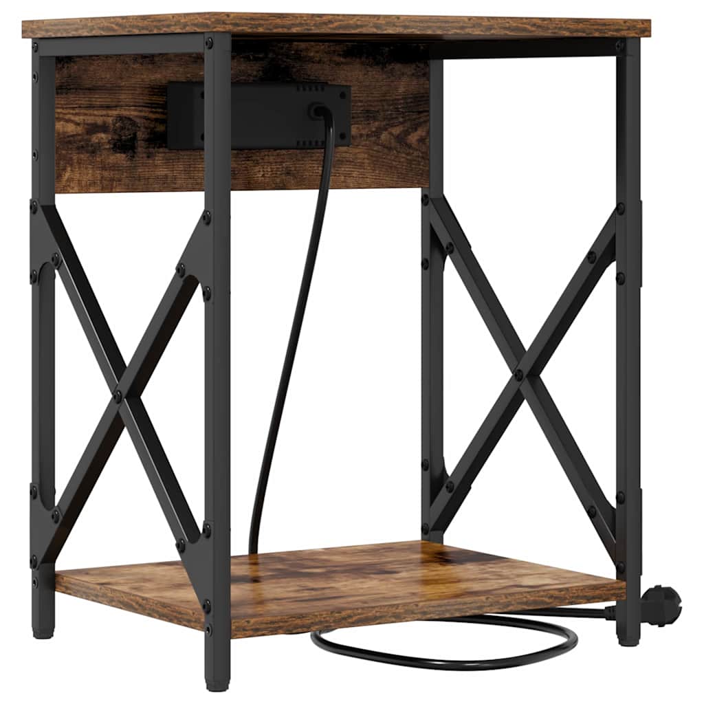 Nattbordskap Røkt eik 41 x 31 x 51 cm Konstruert tre